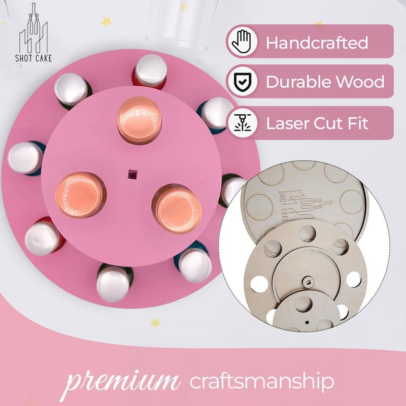 Shot Cake Party Display for Mini Liquor Bottles | 21st Birthday holiday celebration decoration centerpiece (Two Tier, Pink) - Image 5